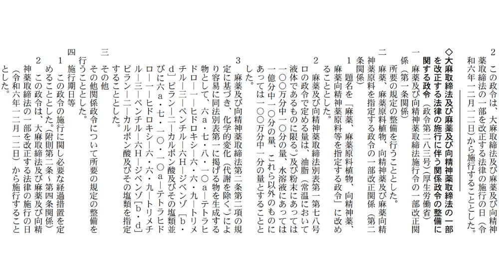 大麻取締法に関する官報